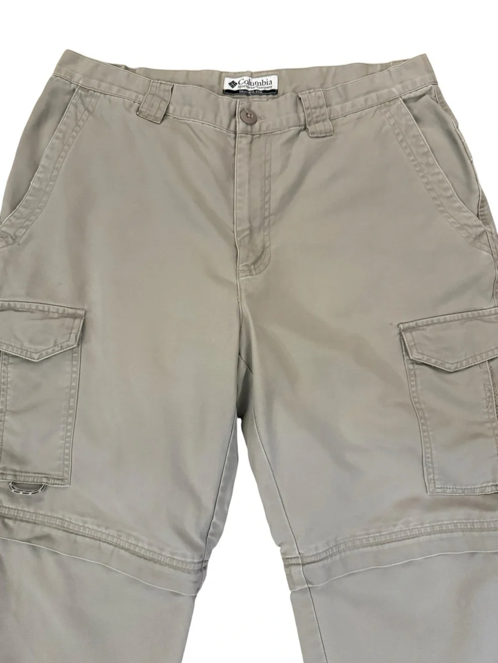 Vintage Y2K Columbia Cropped Convertible Cargo Pants 32 Zip-Off Shorts Tan